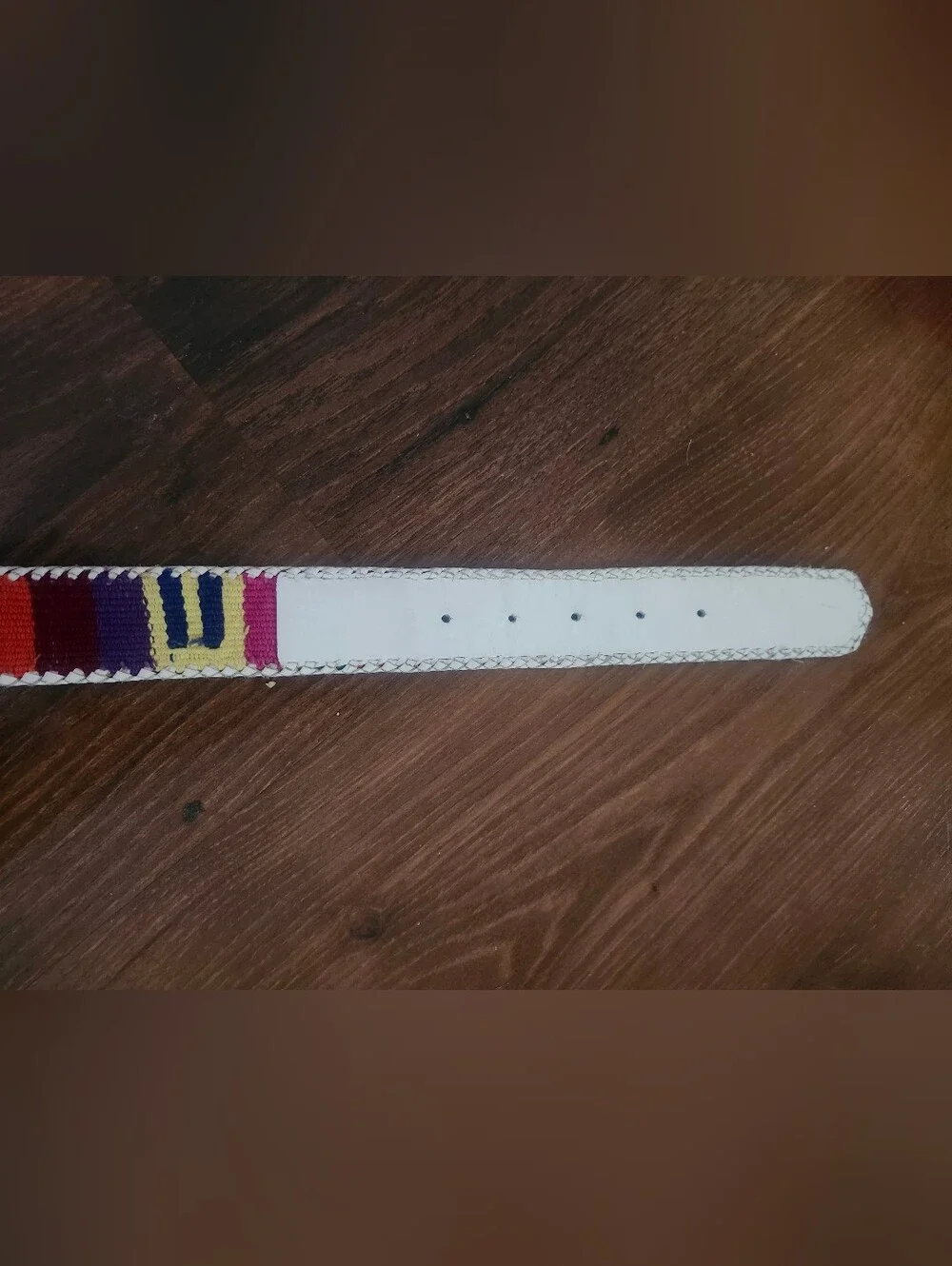 Vintage Belt From Guatemala Size M Multicolor & White